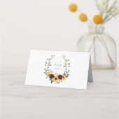 Sonnenblumen und Rose Grüne Hochzeit Platzkarte (Rückseite)