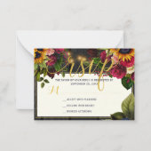 Sonnenblumen und Rose Haushalt rustikale Hochzeit  Mitteilungskarte (Vorderseite)