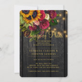 Sonnenblumen und Rose Hochzeit im Herbst Wechsel d Einladung (Vorderseite)