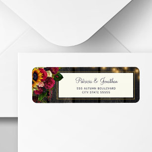 Sonnenblumen und Rose Hochzeit Rücksendeadresse