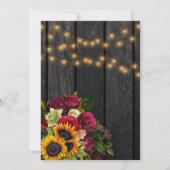 Sonnenblumen und Rose Hochzeitsankündigung Einladung (Rückseite)