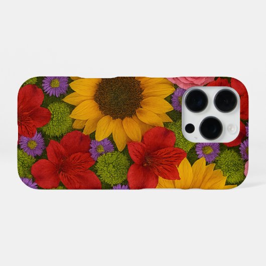 Sonnenblumen und Rose iPhone Case Hülle (Rückseite (Horizontal))