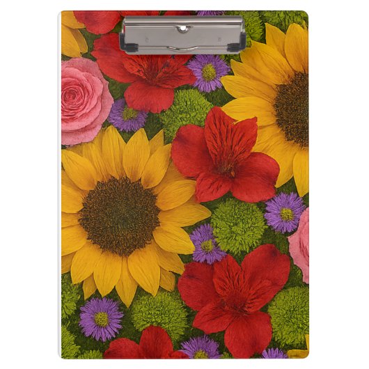Sonnenblumen und Rose Klemmbrett (Vorderseite)