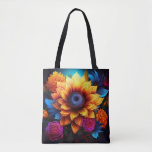Sonnenblumen und Rose - Lebhafte Blumenpracht Tasche