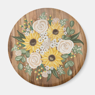 Sonnenblumen und Rose Magnet