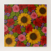 Sonnenblumen und Rose Puzzle (Horizontal)
