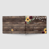 Sonnenblumen und Rose Rustikale Hochzeit Gästebuch (Voll)