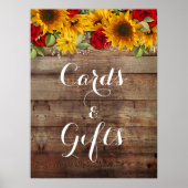 Sonnenblumen und Rose Rustikale Hochzeitssaison Poster (Vorne)