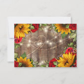 Sonnenblumen und Rose Rustikale Holzleuchten RSVP- RSVP Karte (Rückseite)