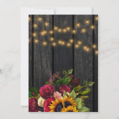 Sonnenblumen und Rose rustikale Verlobung aus Stal Einladung (Rückseite)