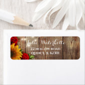 Sonnenblumen und Rose Rustikales Adressetikett (Insitu)