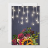 Sonnenblumen und Rose rustikales Brautparty Einladung (Rückseite)