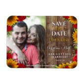 Sonnenblumen und Rose Rustikales Foto Magnet aus H (Horizontal)