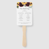 Sonnenblumen und Rose Rustikales Hochzeitsprogramm Fächer (Rückseite)