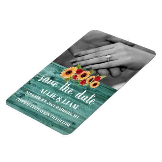 Sonnenblumen und Rose speichern Magnet (Linke Seite)