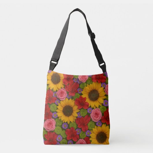 Sonnenblumen und Rose Tasche (Vorderseite)