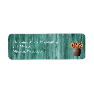 Sonnenblumen und Rose Whiskey Barrel Address Label