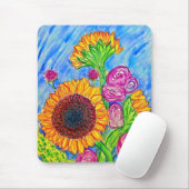Sonnenblumen und Rosen Mousepad (Mit Mouse)