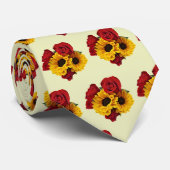 Sonnenblumen und Rosenstrauß Krawatte (Gerollt)