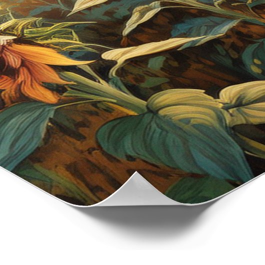 SONNENBLUMEN UND ROTE BARN POSTER (Ecke)