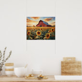 SONNENBLUMEN UND ROTE BARN POSTER (Küche)