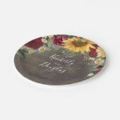 Sonnenblumen und Rote Rose Rustikale Hochzeit im H Pappteller (Schrägansicht)