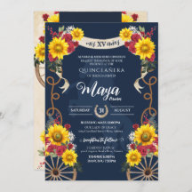 Sonnenblumen und Rote Rosen Rustikale Charro Quinc