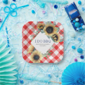 Sonnenblumen und Roter Tartan I machen GRILLEN Pappteller (Party)