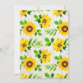 Sonnenblumen und rustikale Holzbauerndusche Einladung (Rückseite)