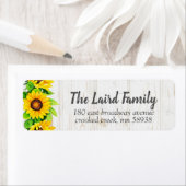 Sonnenblumen und rustikale Rücksendeadresse (Insitu)