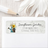 Sonnenblumen und rustikale Rücksendeadresse aus Ho (Insitu)