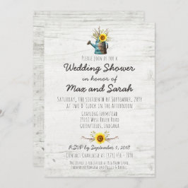 Sonnenblumen und rustikaler Polterabend Einladung