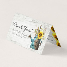 Sonnenblumen und rustikales Holz Hütte Vielen Dank