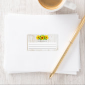 Sonnenblumen und rustikales Holz Land Grosses Schr Adressaufkleber (Insitu)