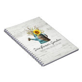 Sonnenblumen und rustikales Holz Vintage Hütte Notizblock (Rechte Seite)