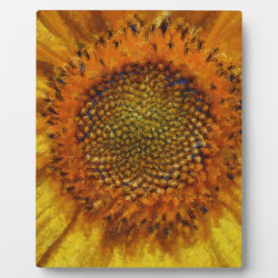 Sonnenblumen und Samen Fett Pinselstriche malen Fotoplatte