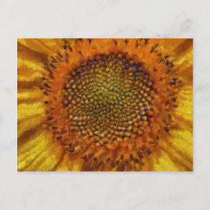 Sonnenblumen und Samen Fett Pinselstriche malen Postkarte