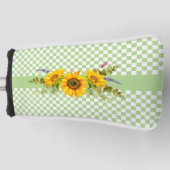 Sonnenblumen und Schachbrett Golf Headcover (Vorderseite)