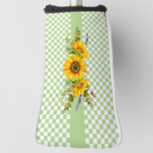 Sonnenblumen und Schachbrett Golf Headcover (Rotieren 90)