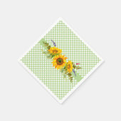 Sonnenblumen und Schachbrett Serviette (Ecke)