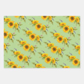 Sonnenblumen und Schachbrettmuster Geschenkpapier Set (Vorderseite 2)