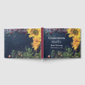 Sonnenblumen und schiefer Rustikale Country Baby D Gästebuch (Voll)