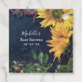 Sonnenblumen und schiefer Rustikale Country Baby D Geschenkanhänger (Rückseite)