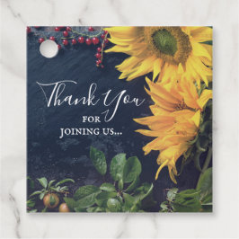 Sonnenblumen und schiefer Rustikale Country Baby D Geschenkanhänger