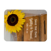 Sonnenblumen und Schleier Country Hochzeit Save th Magnet (Horizontal)