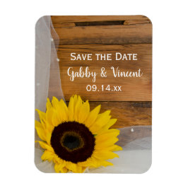 Sonnenblumen und Schleier Country Hochzeit Save th Magnet