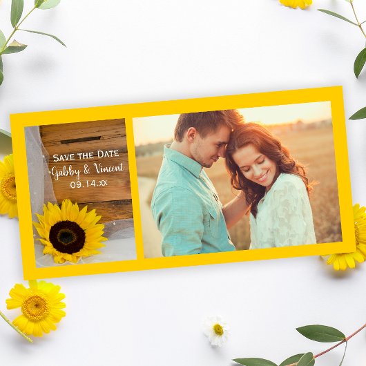 Sonnenblumen und Schleier Country Hochzeit Save th Save The Date