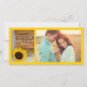 Sonnenblumen und Schleier Country Hochzeit Save th The Date (Vorderseite)