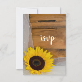 Sonnenblumen und Schleier Land Hochzeit UAWG Respo RSVP Karte