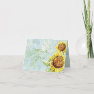 Sonnenblumen und Schlieren, Danke-Karten zur Hochz Dankeskarte